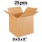 25 pcs Heavy Duty Corrugated Shipping Storage Box 9 x 9 x 9 inch